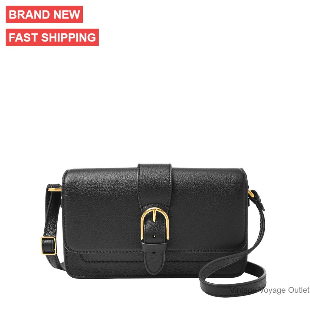 Genuine Leather Crossbody Bag With Adjustable Strap, 7.75x6.25 Inches